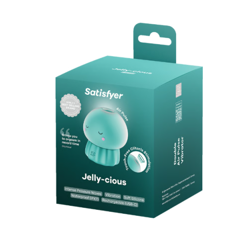 Вакуумный стимулятор клитора бирюзовый Jelly-cious Satisfyer