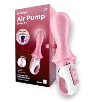 Расширяющийся анальный смарт-вибратор розовый Air Pump Booty 5+ Satisfyer