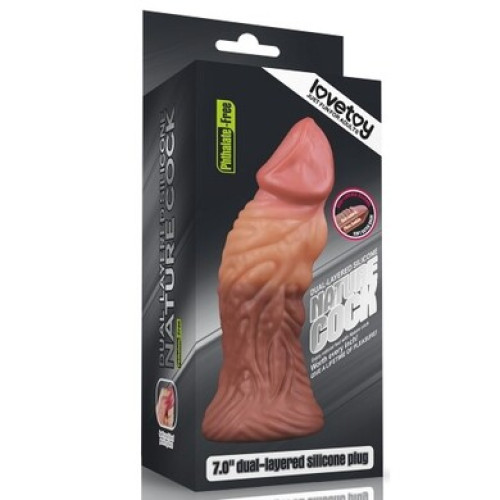 Фаллоимитатор на присоске с Dual layered Platinum Silicone Plug 18 см