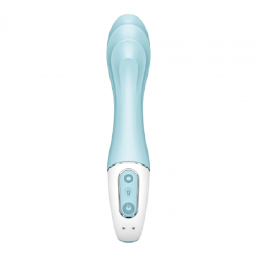 Расширяющийся смарт-вибратор с рельефной головкой голубой Air Pump Vibrator 5+ Satisfyer