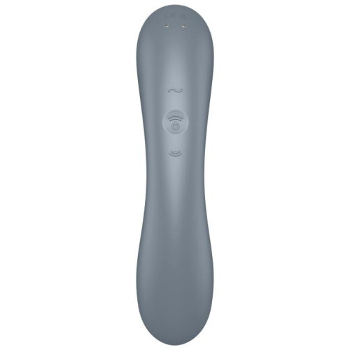 Вакуумный вибростимулятор для клитора и точки G серый Curvy Trinity 1 Satisfyer