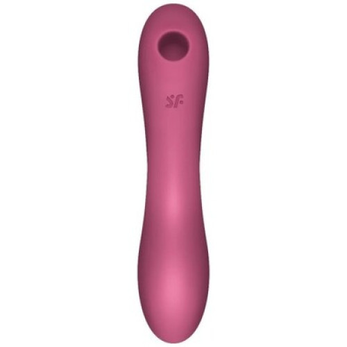 Вакуумный вибростимулятор для клитора и точки G красный Curvy Trinity 3 Satisfyer