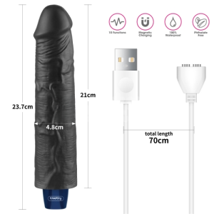 Реалистичный вибратор REAL SOFTEE 24 см BLACK (иной угол)