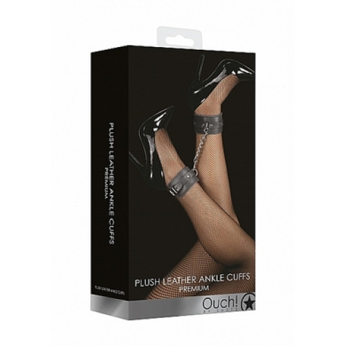 Черные наножники Plush Leather Ankle Cuffs