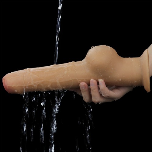 Фаллос с закрытой головкой и высоко посаженной мошонкой Dual Layered Handle Cock 28 см