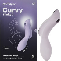 Вакуумный вибростимулятор для клитора и точки G фиолетовый Curvy Trinity 2 Satisfyer (EU+World version)