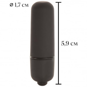 Черная вибропуля X-Basic Bullet Mini Lovetoy с 10 режимами вибрации (иной угол)