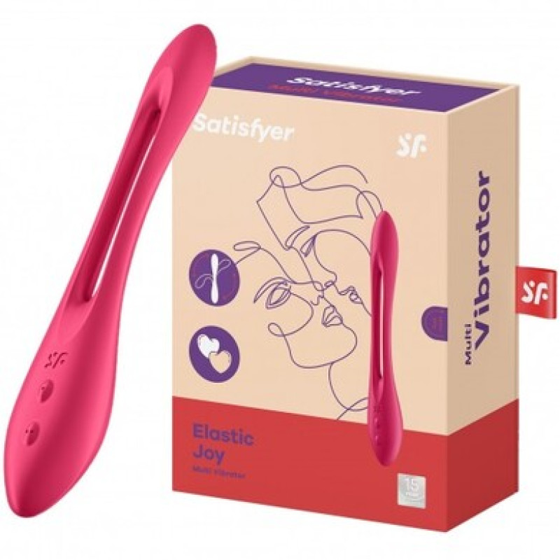 Многофункциональный вибратор для пар с гибкой основой Elastic Joy Red Satisfyer