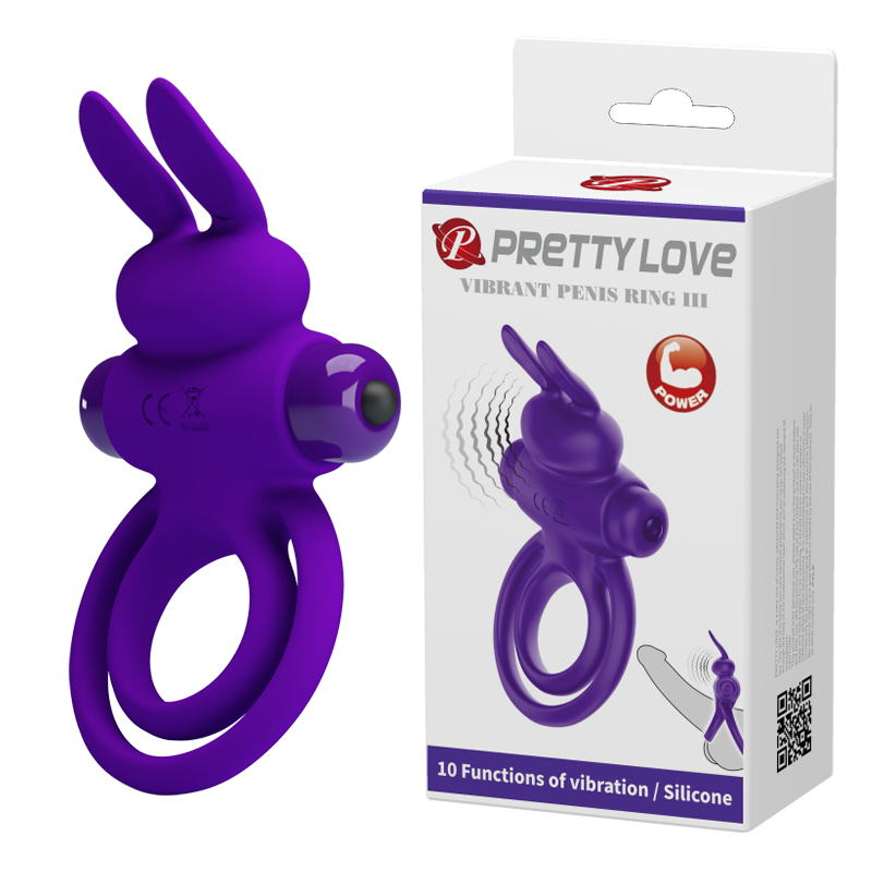 Эрекционное виброкольцо Pretty Love Penis Ring 3 Фиолетовое
