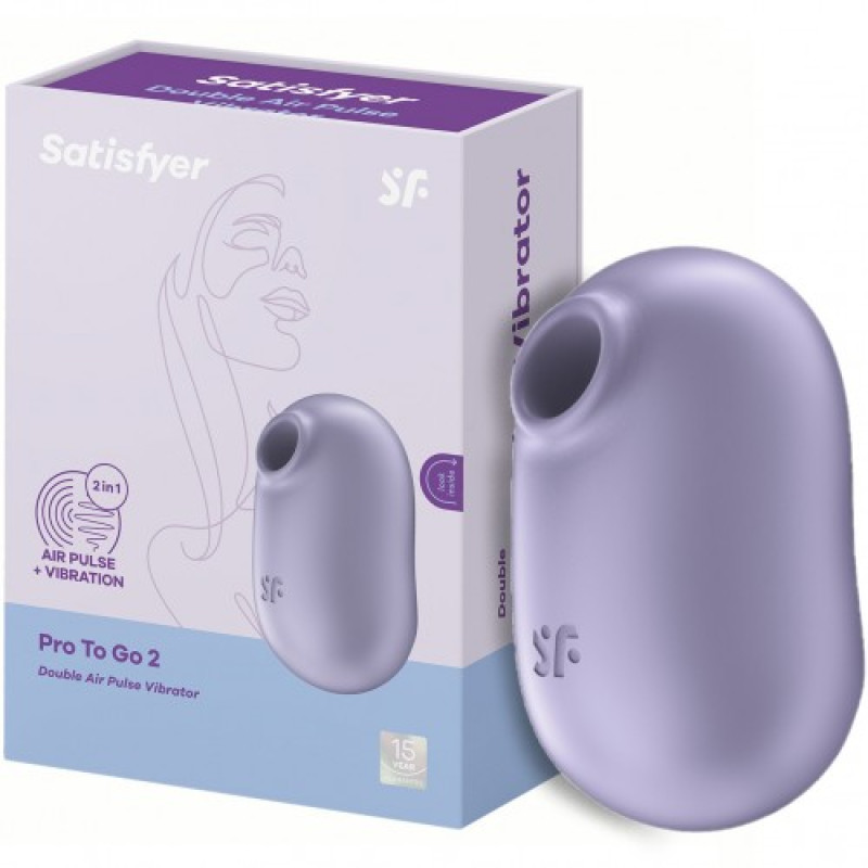Вакуумно-волновой стимулятор с вибрацией фиолетовый Pro To Go 2 Satisfyer