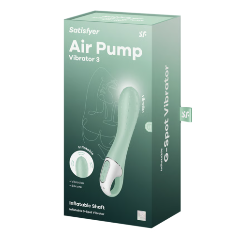 Расширяющийся вибратор зеленый Air Pump Vibrator 3 Satisfyer
