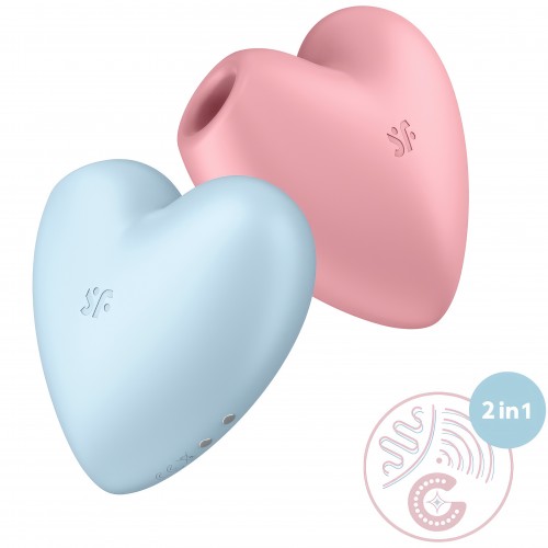 Вакуумно-волновой стимулятор с вибрацией розовый Cutie Heart Satisfyer
