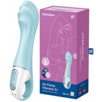Расширяющийся смарт-вибратор с рельефной головкой голубой Air Pump Vibrator 5+ Satisfyer