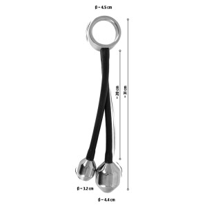 Эрекционное кольцо с металлическими грузиками Cock ring & Ass plugs (иной угол)