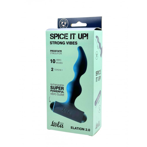 Анальная пробка с перезаряжаемой вибропулей зеленая SPICE IT UP ELATION 2.0