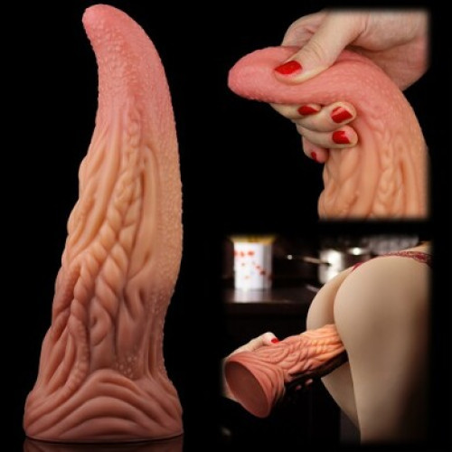 Фаллос-язычок на присоске с рельефным стволом Lovetoy Nature Cock Tongue 25 см