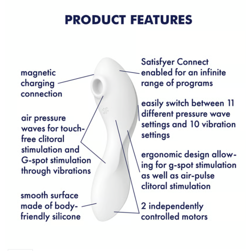 Вакуумный вибростимулятор для клитора и точки G белый Curvy Trinity 5 Satisfyer