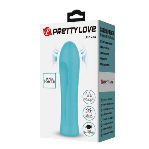 Мини-вибратор перезаряжаемый Pretty Love Alfreda бирюзовый
