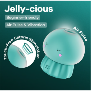 Вакуумный стимулятор клитора бирюзовый Jelly-cious Satisfyer (иной угол)