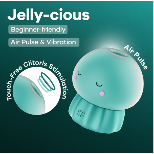 Вакуумный стимулятор клитора бирюзовый Jelly-cious Satisfyer