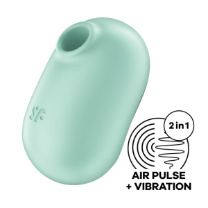 Вакуумно-волновой стимулятор с вибрацией мятный Pro To Go 2 Satisfyer (иной угол)
