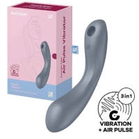 Вакуумный вибростимулятор для клитора и точки G серый Curvy Trinity 1 Satisfyer