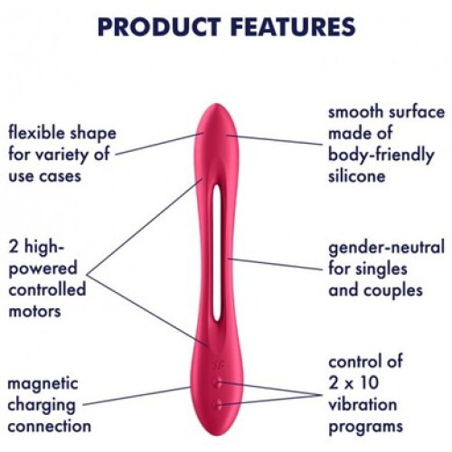 Многофункциональный вибратор для пар с гибкой основой Elastic Joy Red Satisfyer