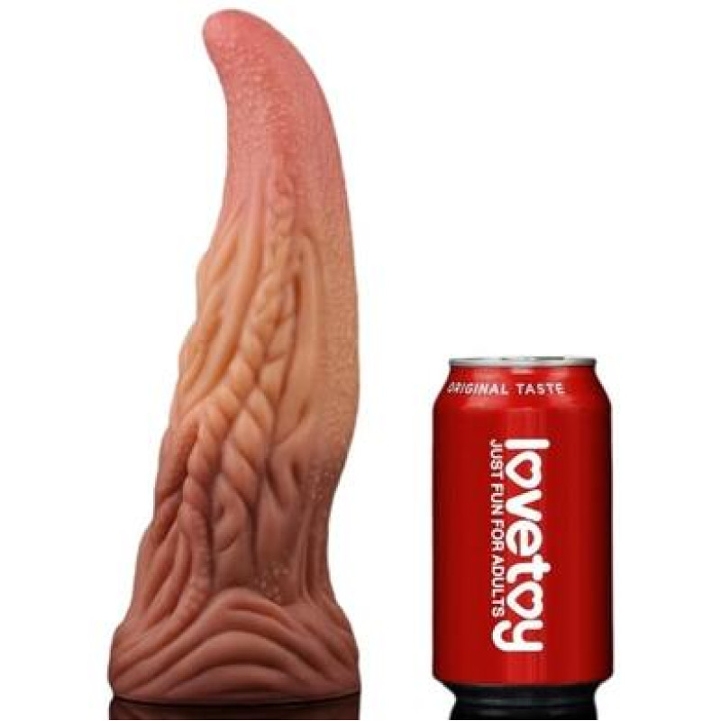 Фаллос-язычок на присоске с рельефным стволом Lovetoy Nature Cock Tongue 25 см