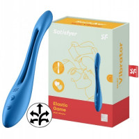 Многофункциональный вибратор для пар с гибкой основой синий Elastic Game Satisfyer