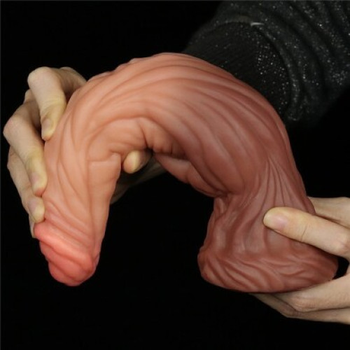 Фаллоимитатор на присоске с ярко выраженным рельефом Lovetoy Silicone Cock 25 см