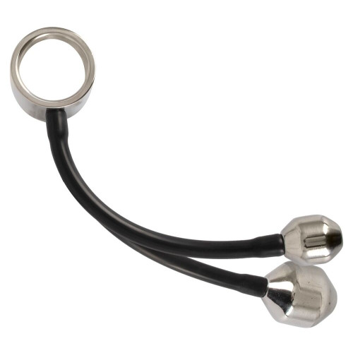 Эрекционное кольцо с металлическими грузиками Cock ring & Ass plugs