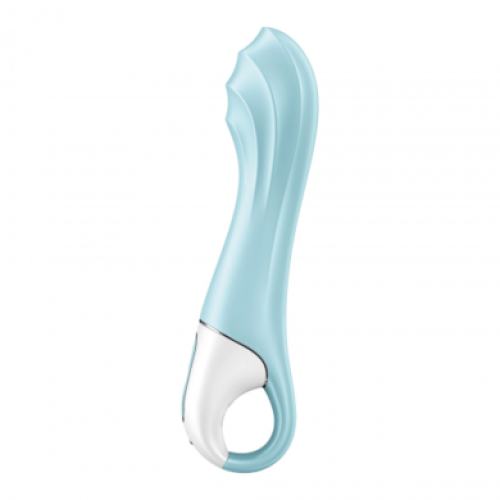 Расширяющийся смарт-вибратор с рельефной головкой голубой Air Pump Vibrator 5+ Satisfyer