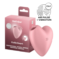 Вакуумно-волновой стимулятор с вибрацией розовый Cutie Heart Satisfyer