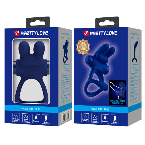 Эрекционное виброкольцо синее Pretty Love Powerful Ring Francisco