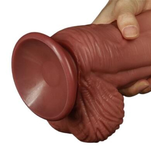 Фаллос-гигант на присоске с рельефным стволом Lovetoy Nature Cock King Sized 25 см