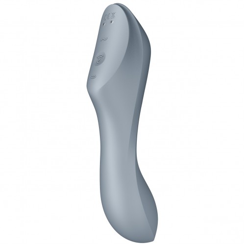 Вакуумный вибростимулятор для клитора и точки G серый Curvy Trinity 3 Satisfyer