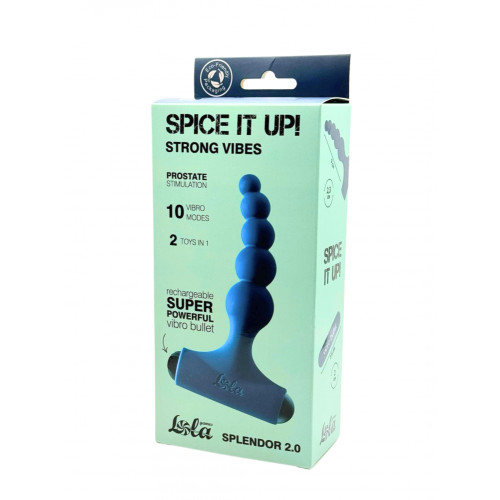 Анальная пробка с перезаряжаемой вибропулей зеленая SPICE IT UP SPLENDOR 2.0
