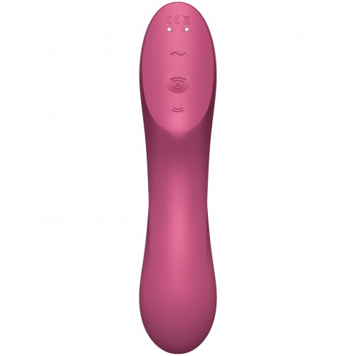 Вакуумный вибростимулятор для клитора и точки G красный Curvy Trinity 3 Satisfyer