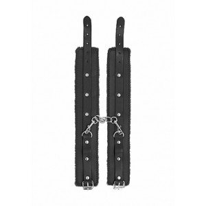 Черные наножники Plush Leather Ankle Cuffs (иной угол)