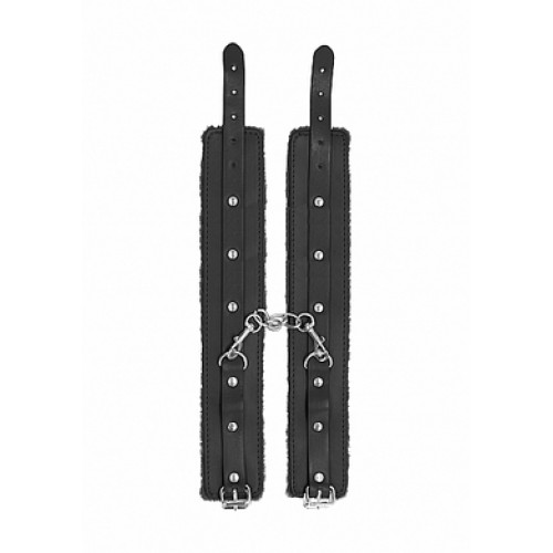 Черные наножники Plush Leather Ankle Cuffs