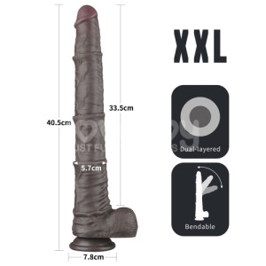 Фаллоимитатор гибкий на присоске Bendable Silicone Cock XXL 40,5 см (иной угол)