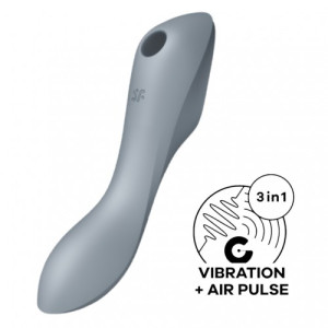 Вакуумный вибростимулятор для клитора и точки G серый Curvy Trinity 3 Satisfyer (иной угол)
