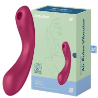 Вакуумный вибростимулятор для клитора и точки G розовый Curvy Trinity 1 Satisfyer