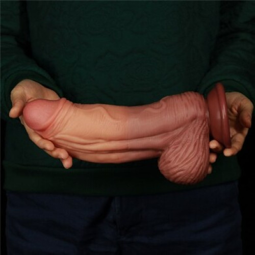 Фаллос-гигант на присоске с рельефным стволом Lovetoy Nature Cock King Sized 25 см