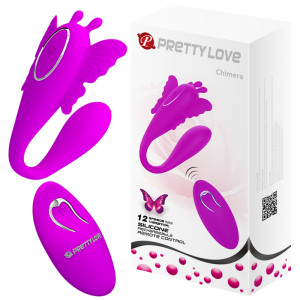 Многофункциональный перезаряжаемый вибратор с пультом Pretty Love Chimera