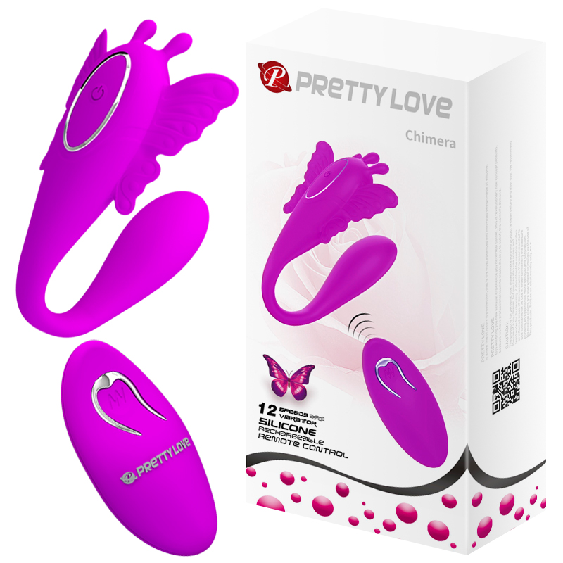 Многофункциональный перезаряжаемый вибратор с пультом Pretty Love Chimera