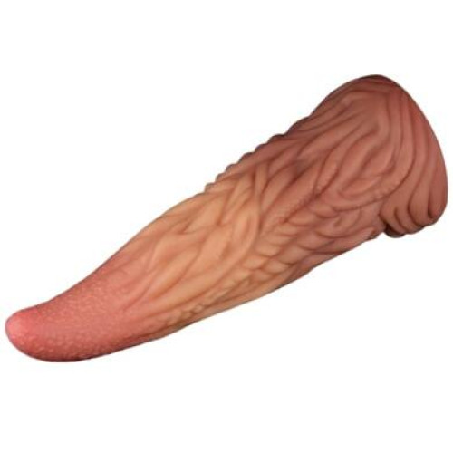 Фаллос-язычок на присоске с рельефным стволом Lovetoy Nature Cock Tongue 25 см