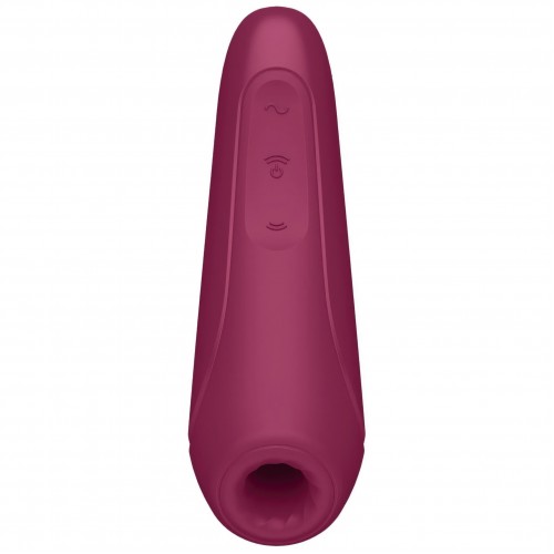 Вакуумный смарт-стимулятор клитора с вибрацией красный Curvy 1+ Satisfyer