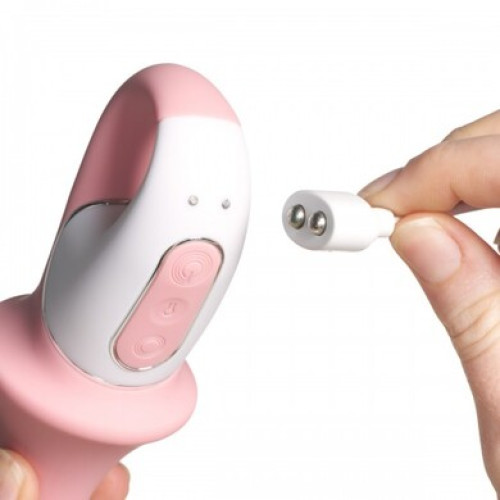 Расширяющийся анальный смарт-вибратор розовый Air Pump Booty 5+ Satisfyer