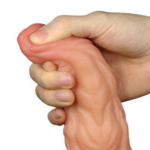 Фаллоимитатор на присоске с ярко выраженным рельефом Lovetoy Silicone Cock 25 см